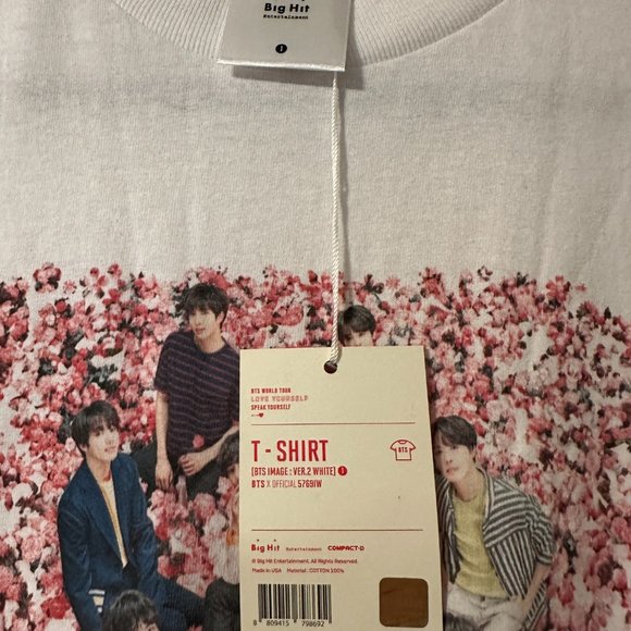 Brand New Original BTS World Tour- Love Yourself- White T-Shirt Size Large (NWT) - Picture 2 of 4